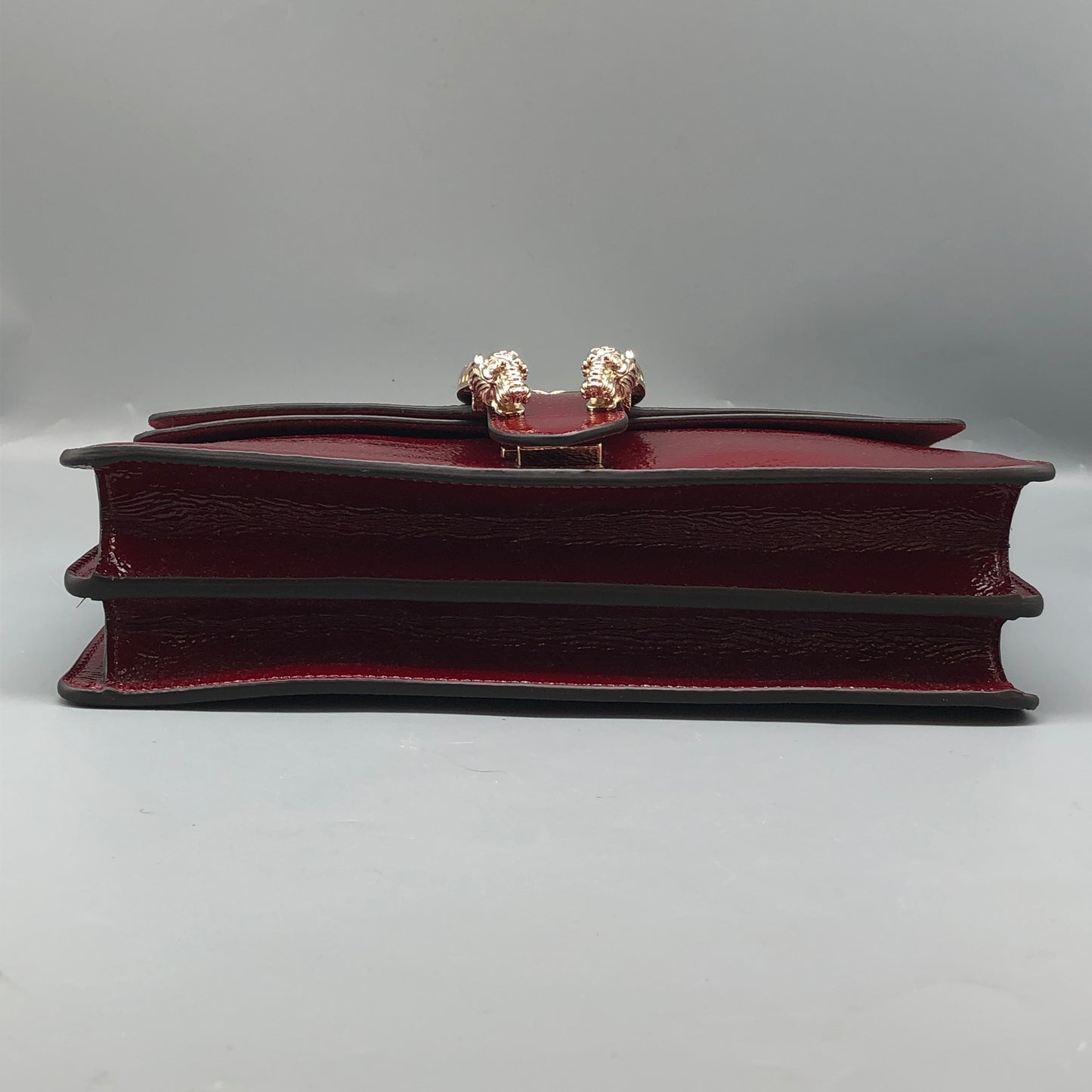 Gucci 2025 Dionysus Patent Leather Shoulder Bag Dark Red