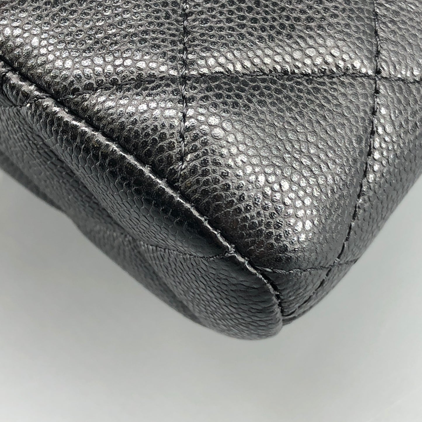 Chanel Black Caviar Quilted Mini Dome Chain Crossbody Bag