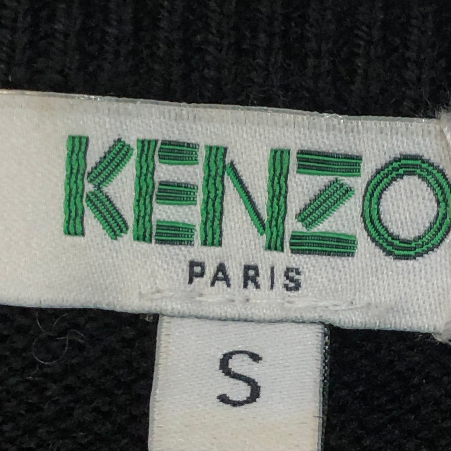 Kenzo Black Multicolor Logo Print Crew Neck Sweater S