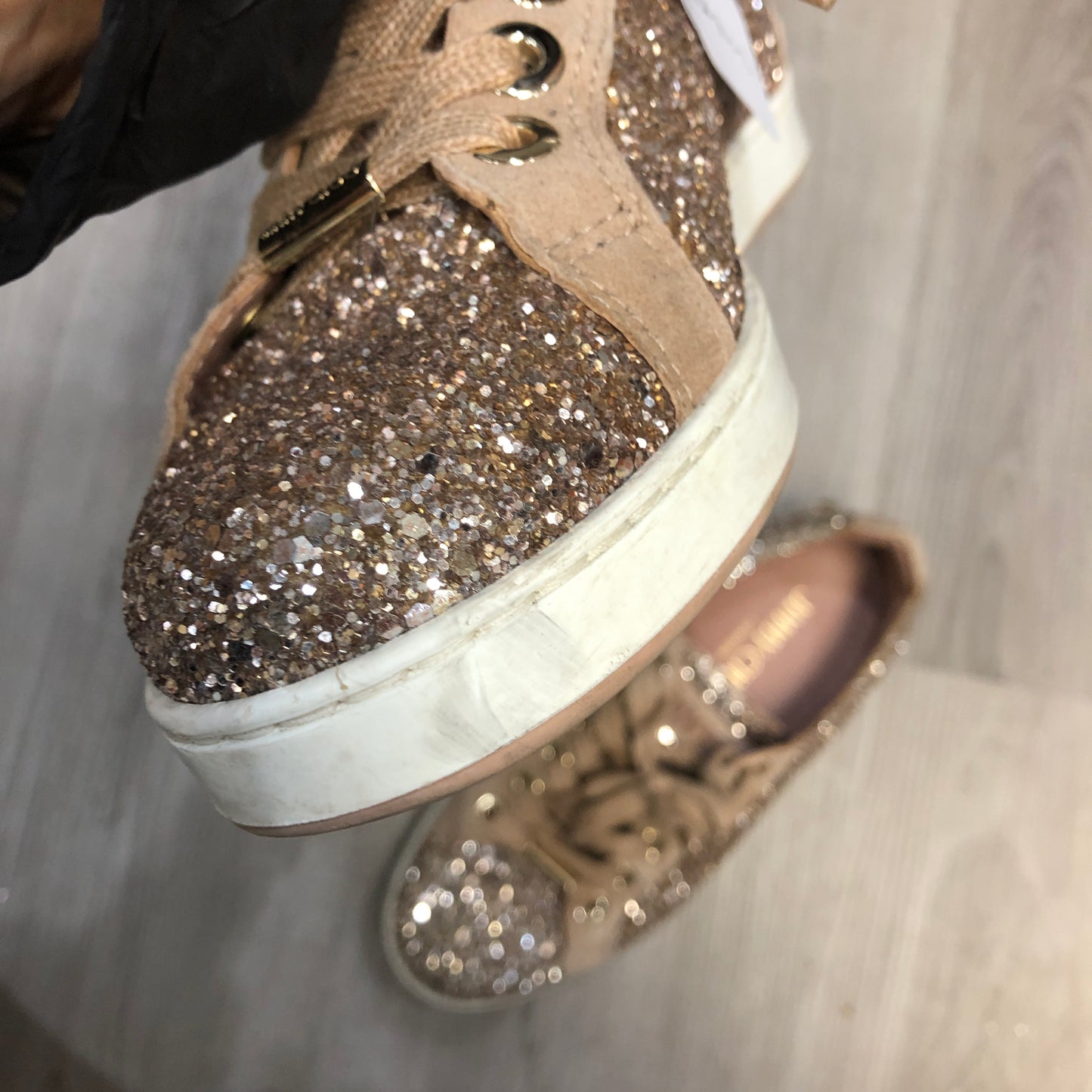 Jimmy Choo Ballerina Pink Glitter & Suede Star Sneakers 35