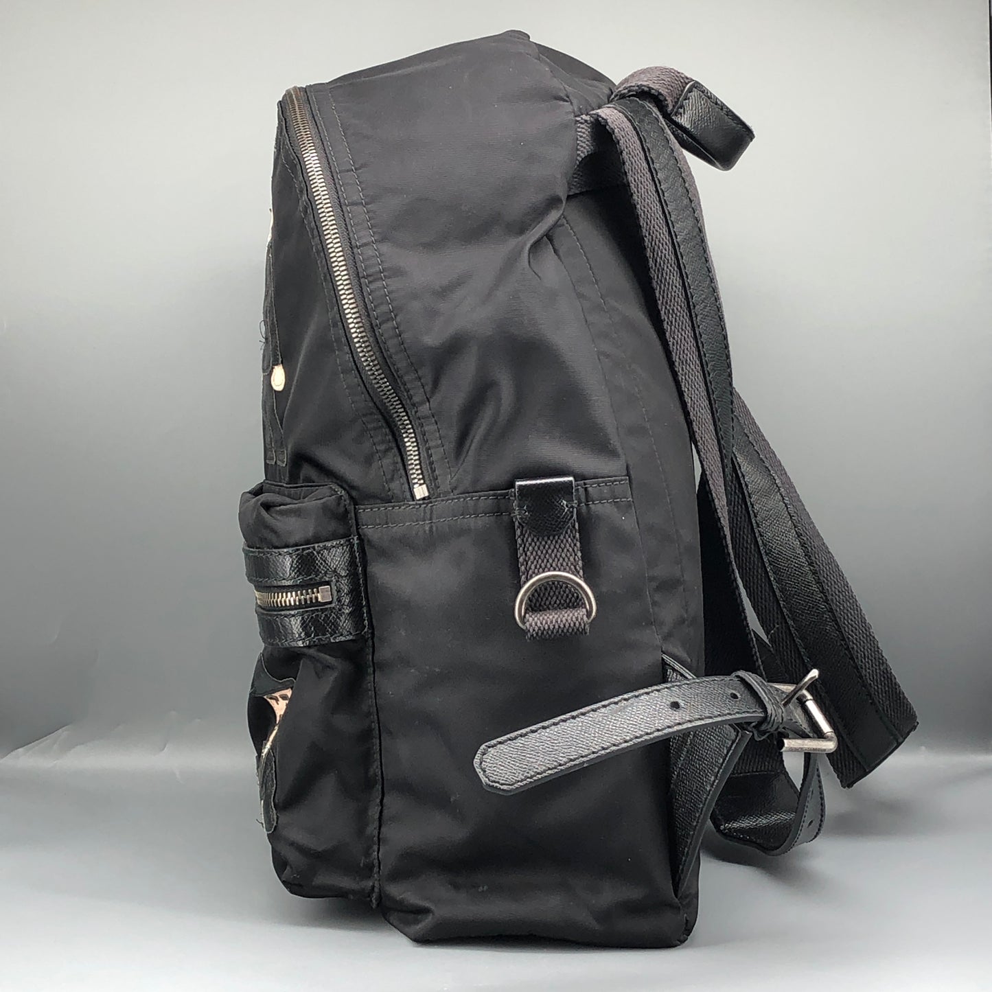 Dolce & Gabbana Gentleman Portrait Print Black Nylon Backpack