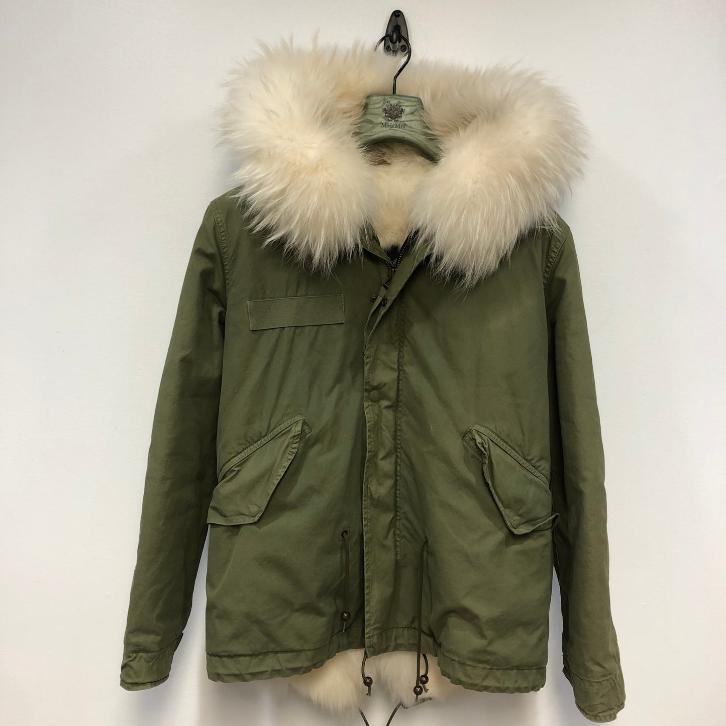 Mr & Mrs Italy Fur Trim Parka Size XS Green