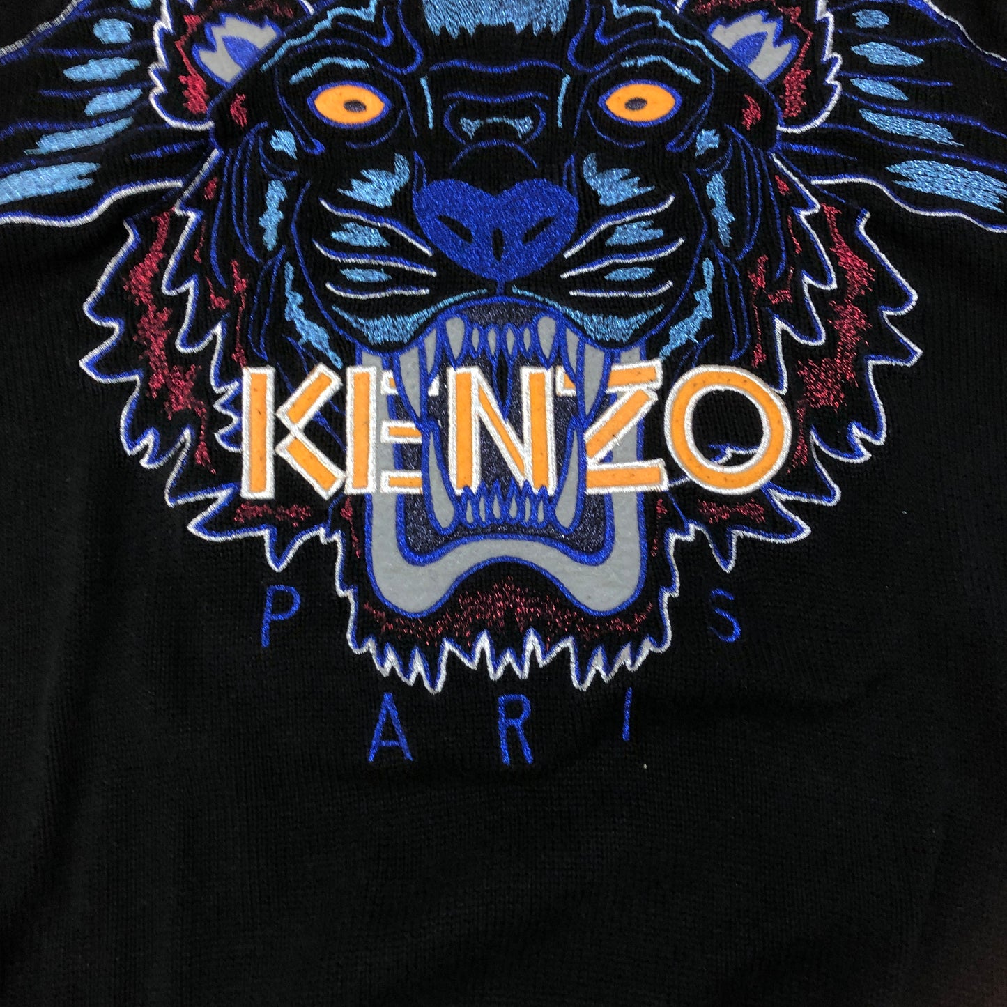 Kenzo Black Classic Tiger Embroidered Crew Neck Sweatshirt L