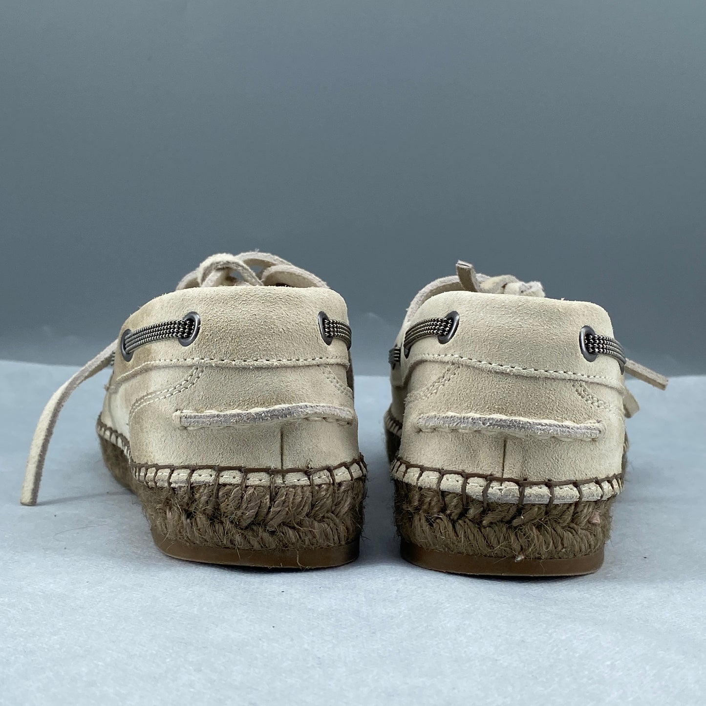 Brunello Cucinelli Women's Beige Suede Boat Espadrilles Size 36
