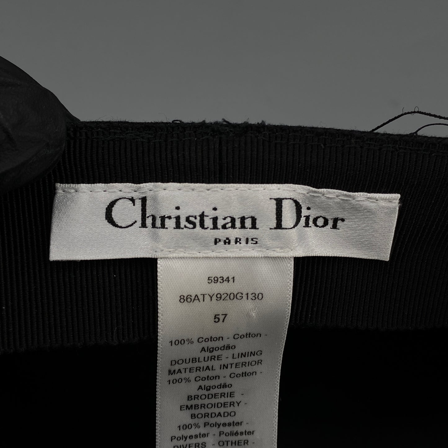 Christian Dior Mesh Veil Newsboy Cap 57cm Black