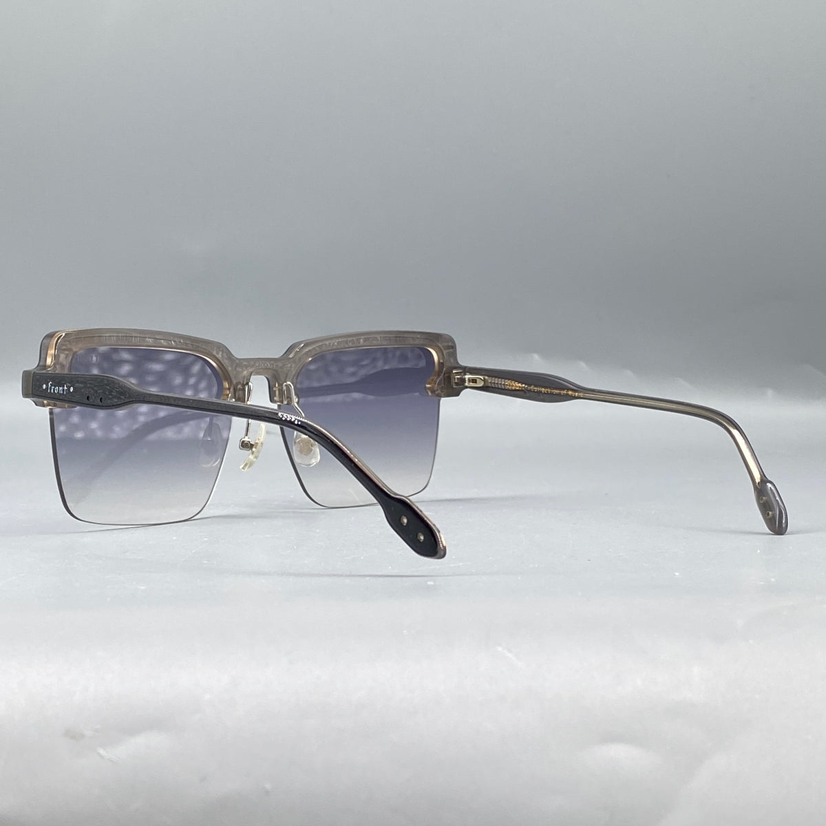 Front Rimless Square Sunglasses Grey