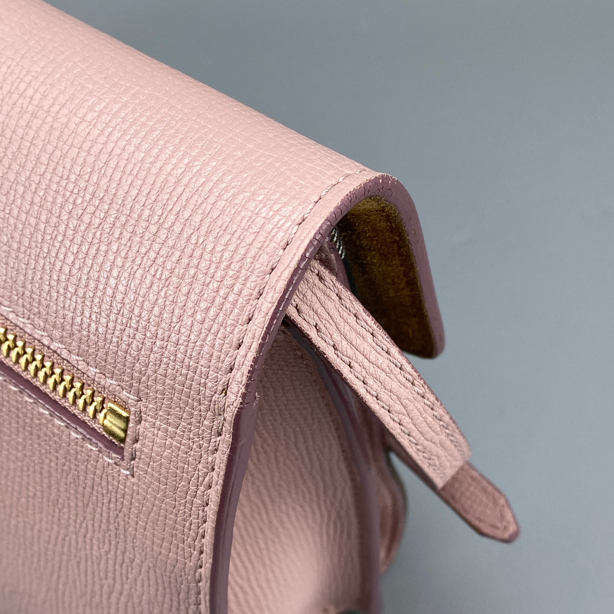 Burberry Derby Calfskin House Check Small Macken Crossbody Bag Pale Orchid