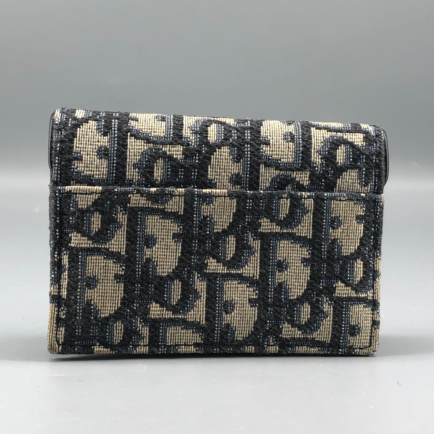 Christian Dior Oblique Saddle Wallet Navy/Beige