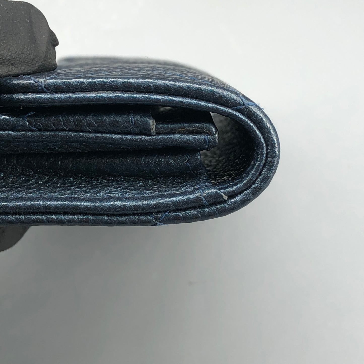 Chanel Classic Flap Blue Caviar Leather Short Wallet