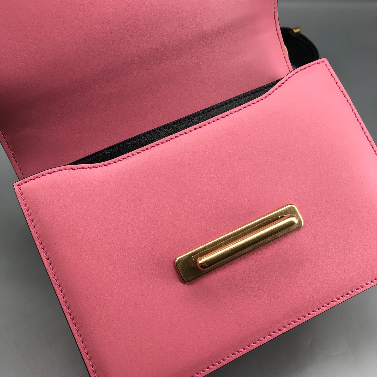 Prada Cahier Studded Leather Crossbody Shoulder Bag Pink Black