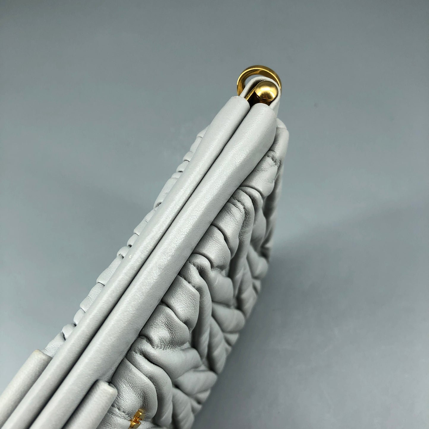 Miu Miu Grey Matelasse Leather Chain Clutch Shoulder Bag