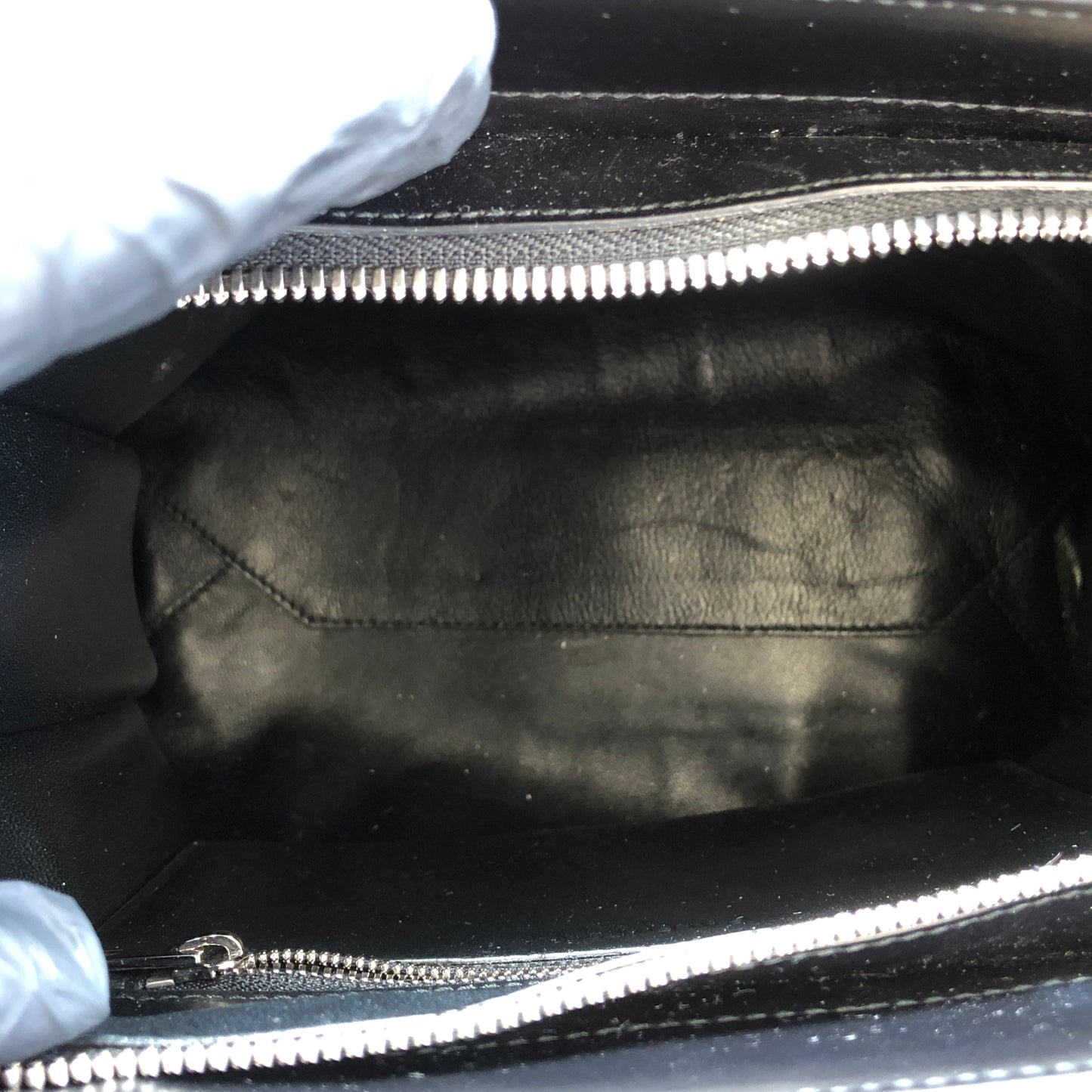 Balenciaga Black Cable Shopper tote Croc-Embossed Metal Top Handle