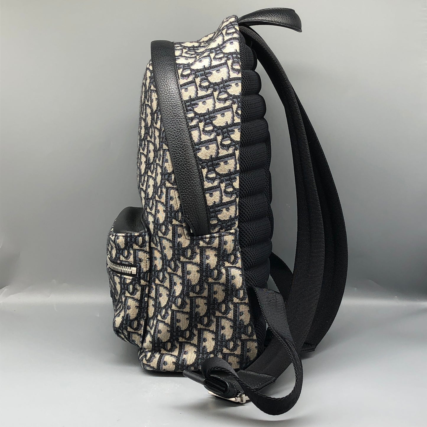 Christian Dior Oblique Galaxy Canvas Backpack Grey/Navy/Black