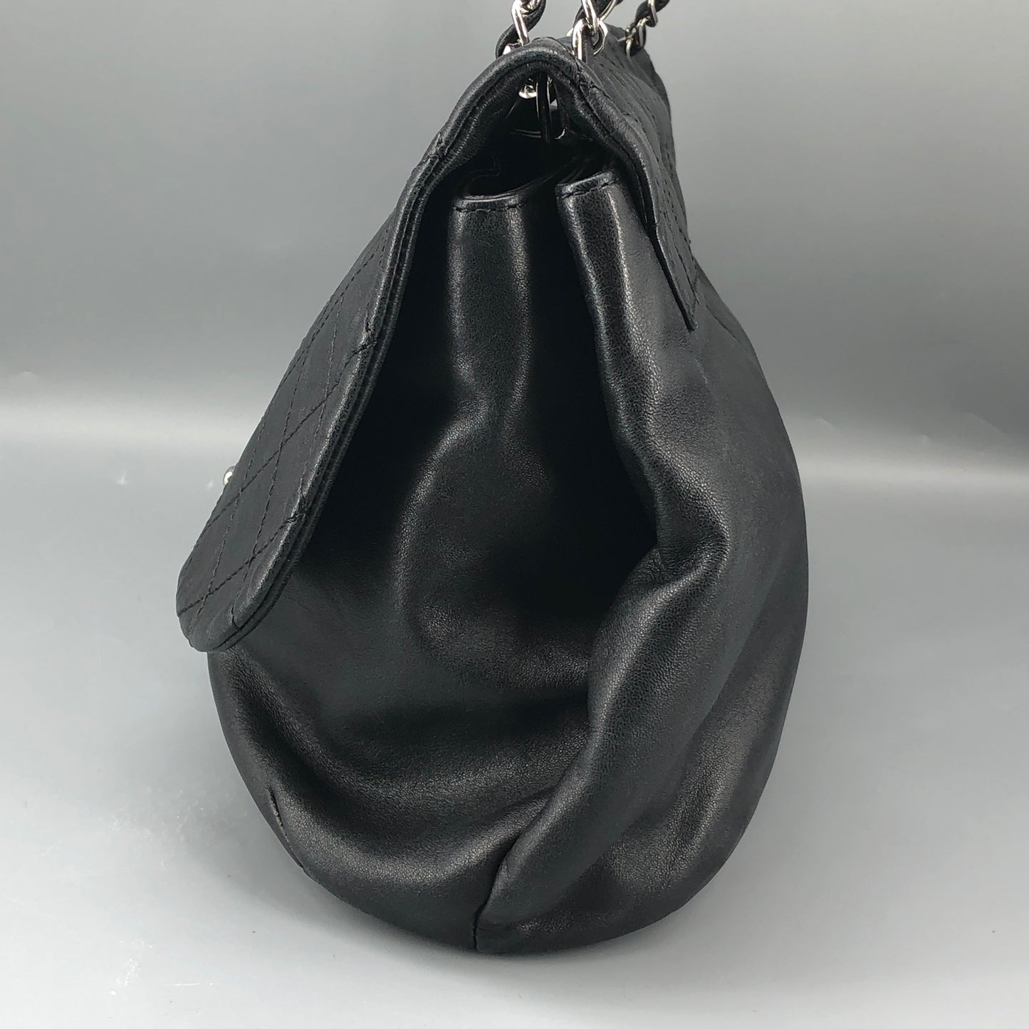 Chanel Lambskin Quilted Large Trianon Messenger Flap Black
