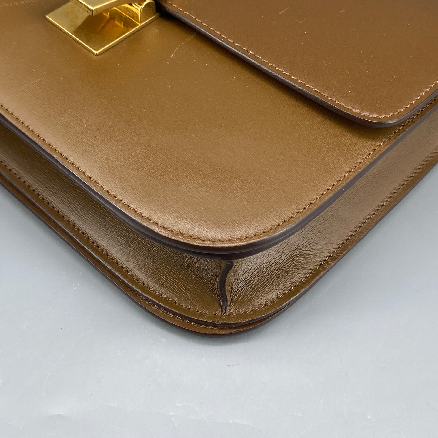 Celine Tan Box Calf Leather Classic Box Flap Crossbody Bag