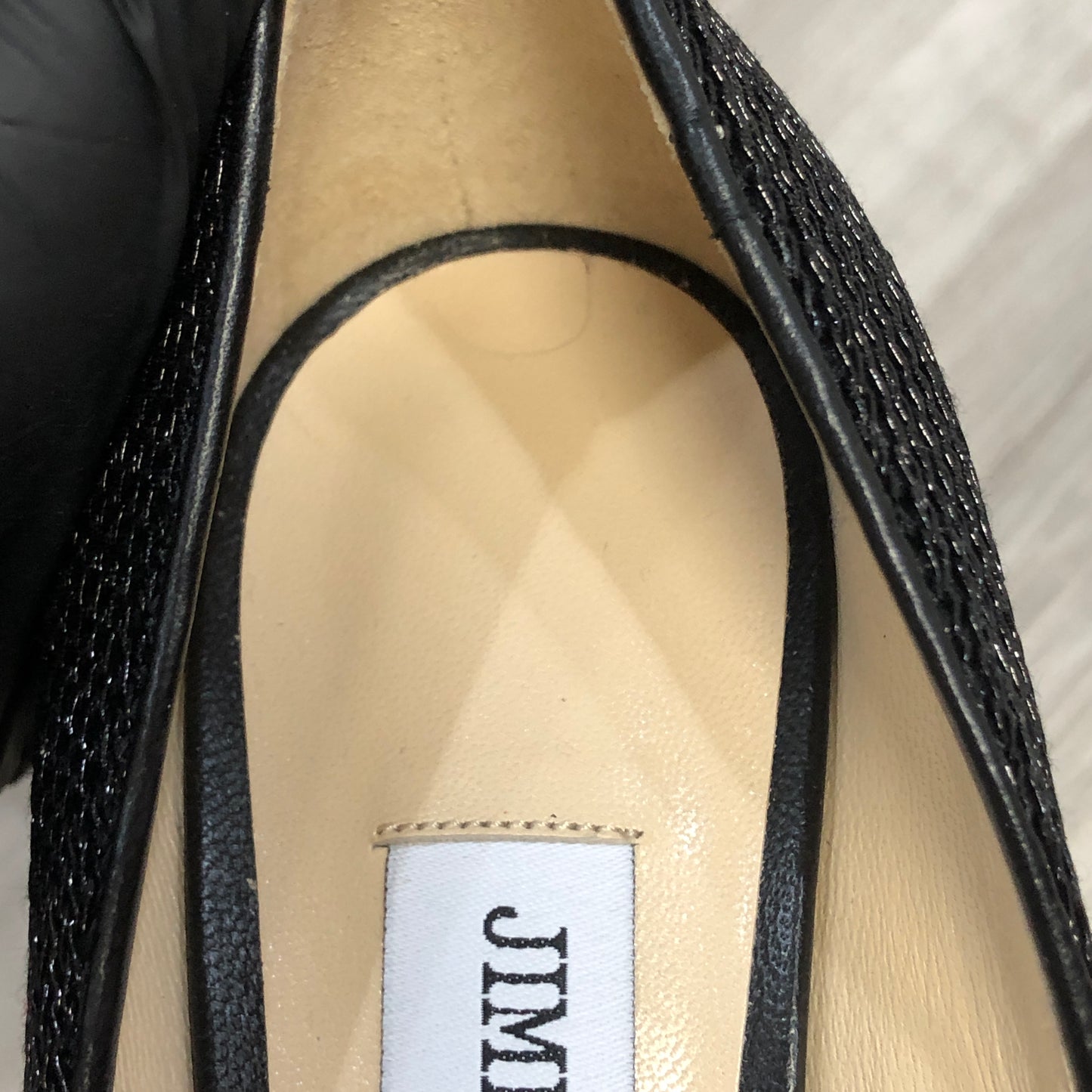 Jimmy Choo Women‘s Glitter Fabric Pointed Toe Stiletto Pumps Shoes 35.5 Black