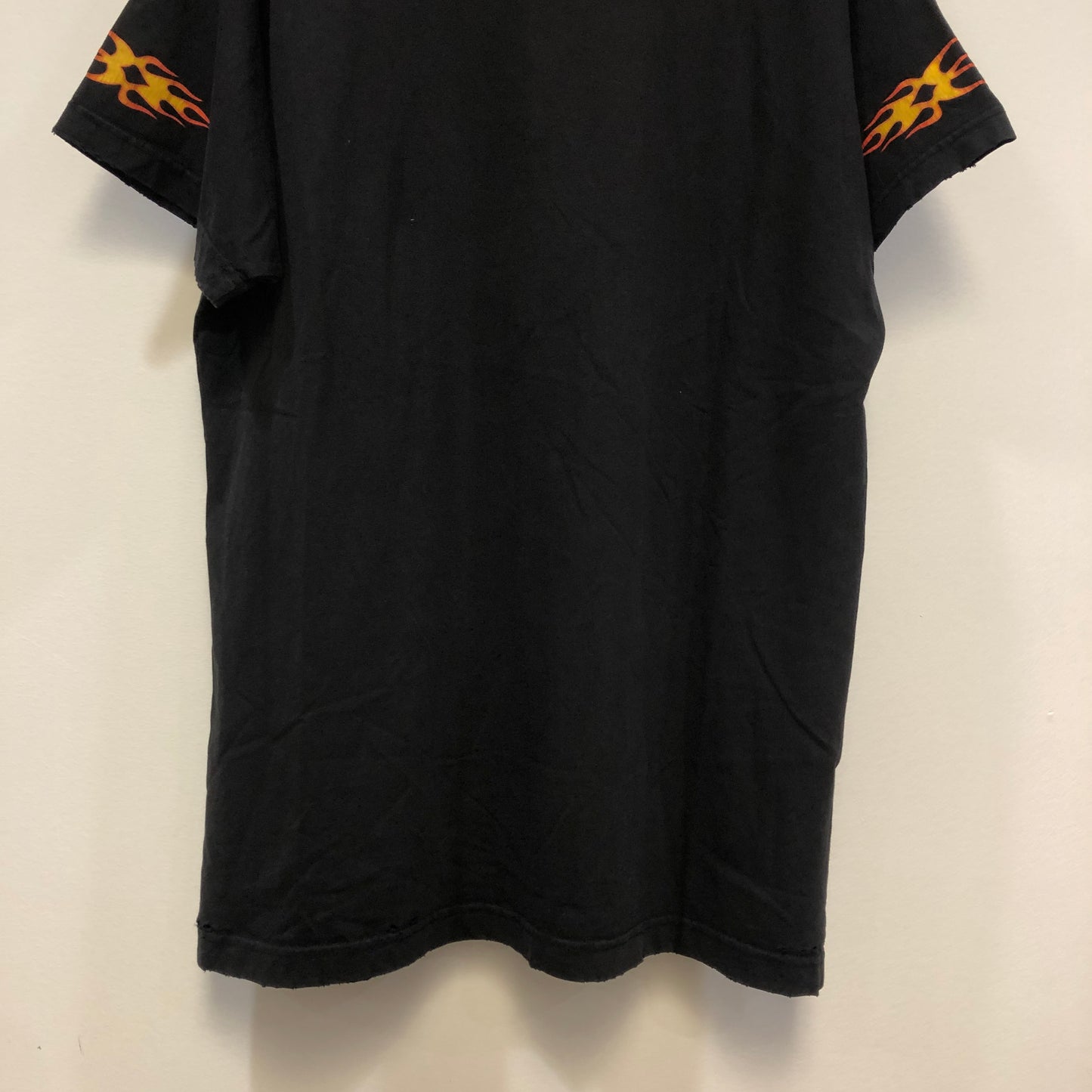 Balenciaga Fire Logo Distressed T-Shirt L Black