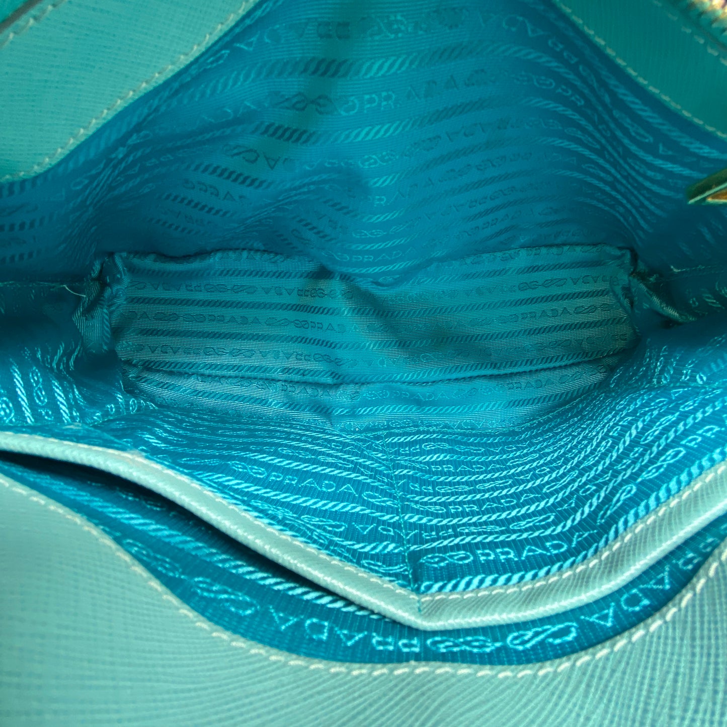 Prada Saffiano Tiffany Blue Promenade Handbag