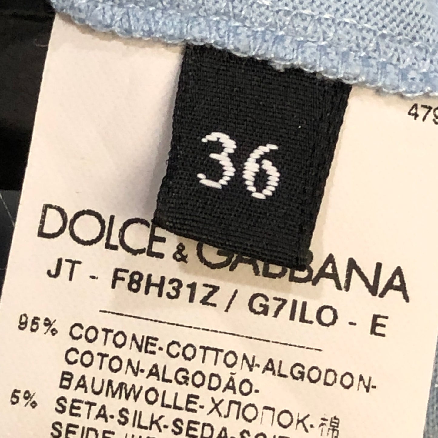 Dolce & Gabbana Mist Blue Character‑Print Short‑Sleeve T‑Shirt Size 36