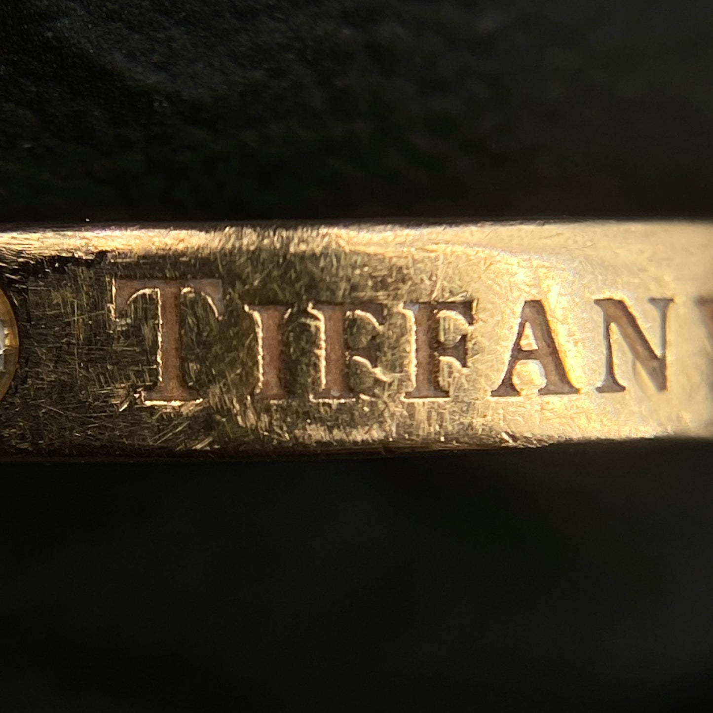 Tiffany & Co. AU750 Yellow Gold Single Diamond Band Ring Size 49mm