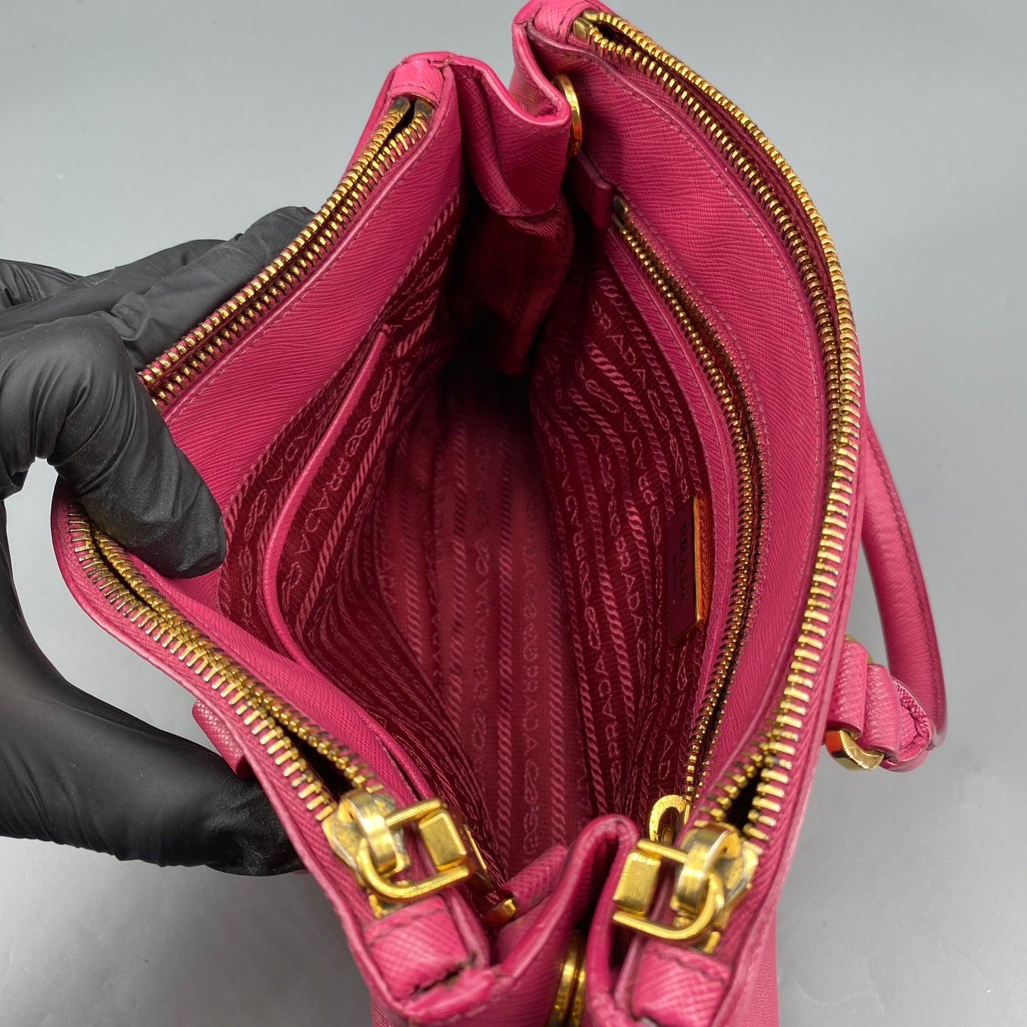 Prada Pink Saffiano Leather Galleria Handbag