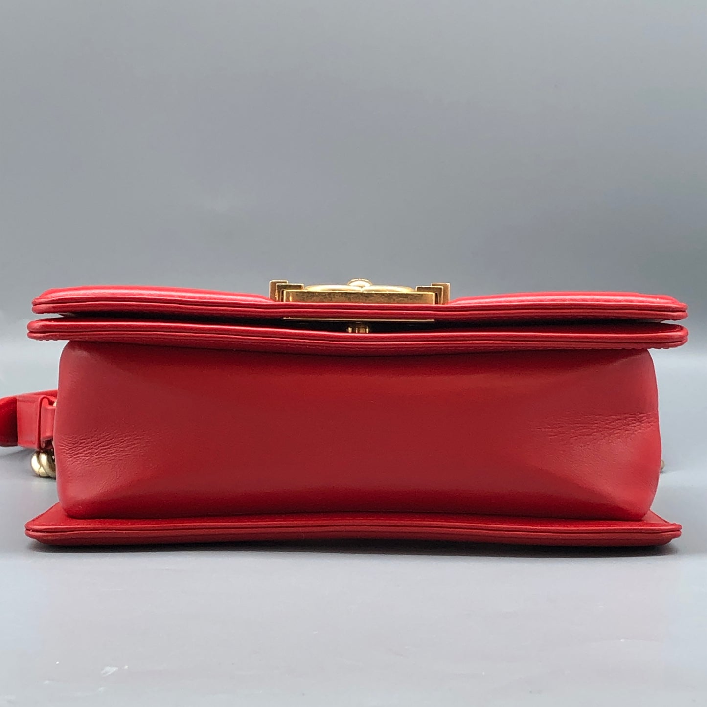 Chanel Small Red Python Leather Boy Flap Bag
