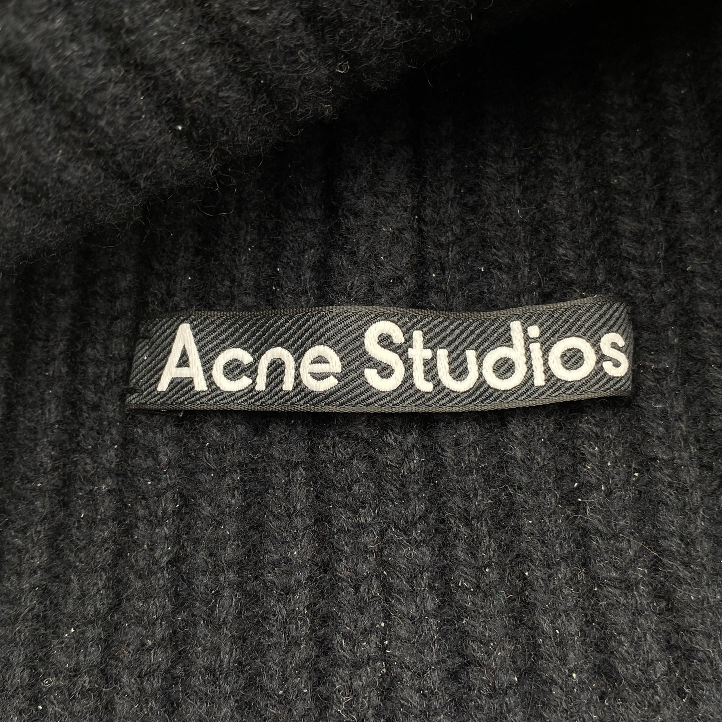 Acne Studios Black & Brown Striped Ribbed Knit Beanie Hat