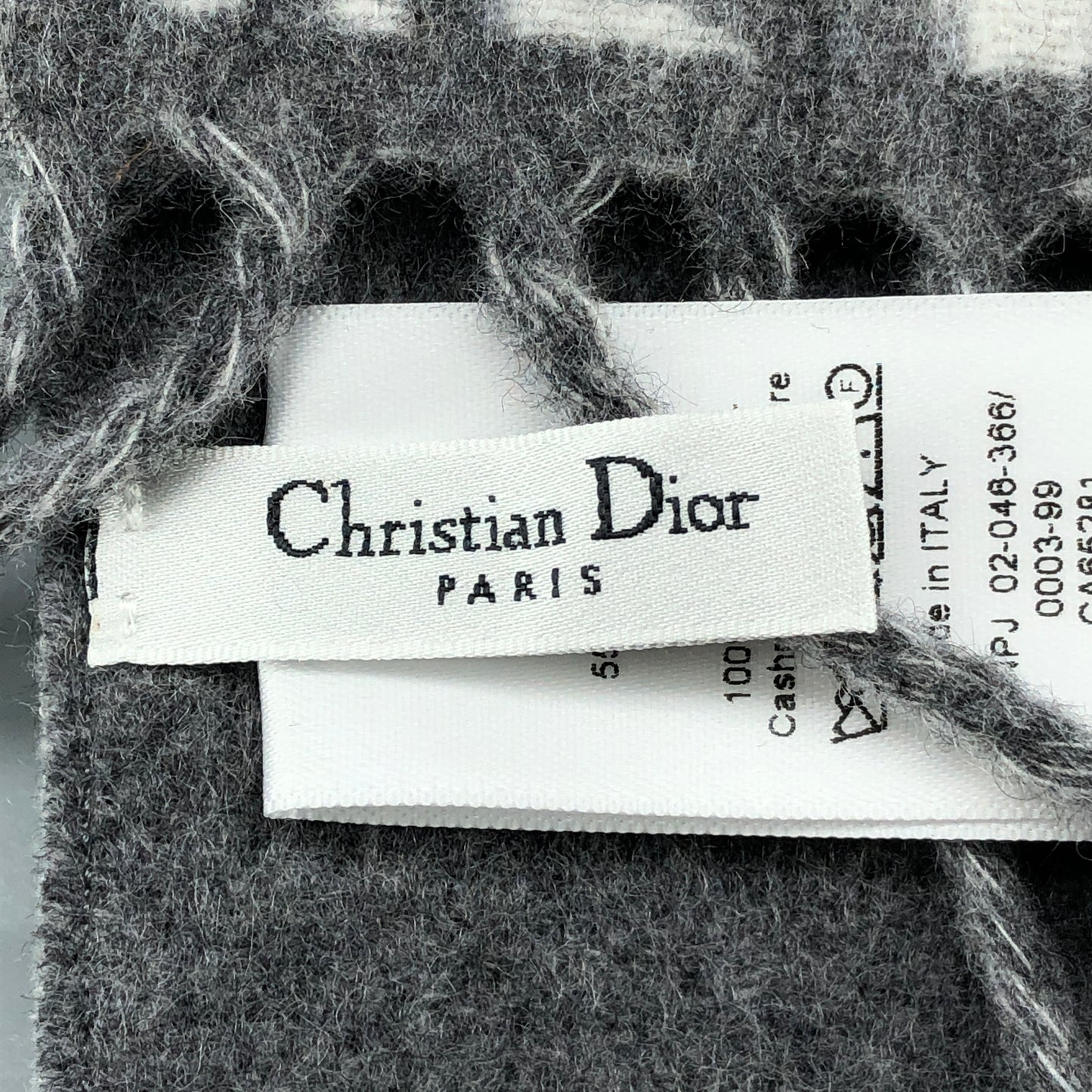 Dior Oblique Scarf Grey New with Box