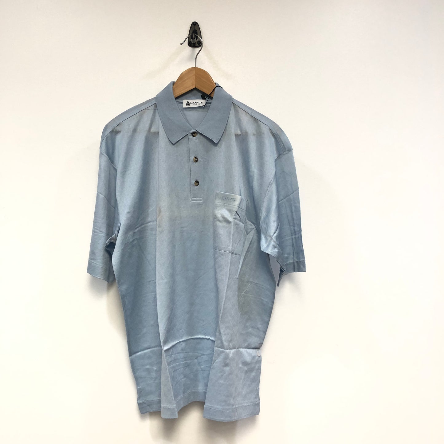 Lanvin Mist Blue Short Sleeve Polo Shirt Size XXL