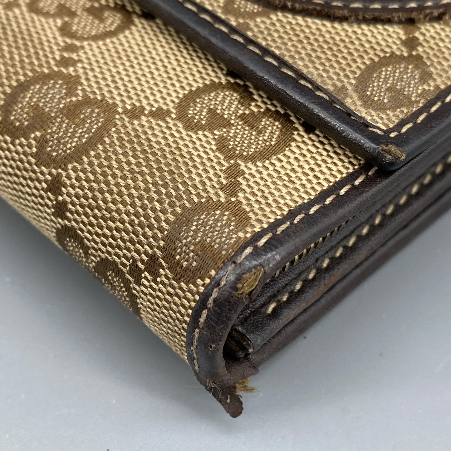 Gucci Beige GG Canvas Heart Double G Snap Long Wallet