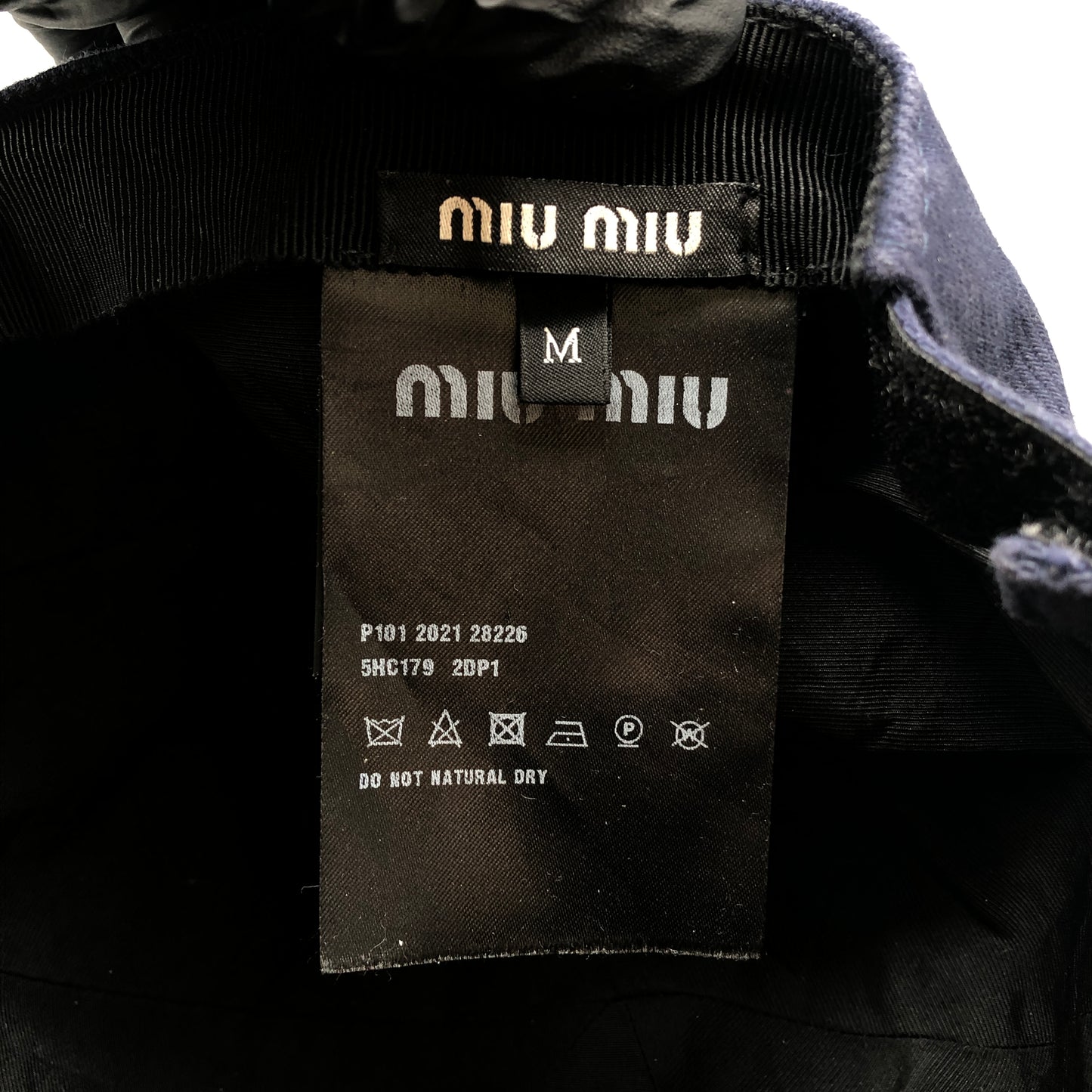 Miu Miu Navy Logo Baseball Cap 58cm