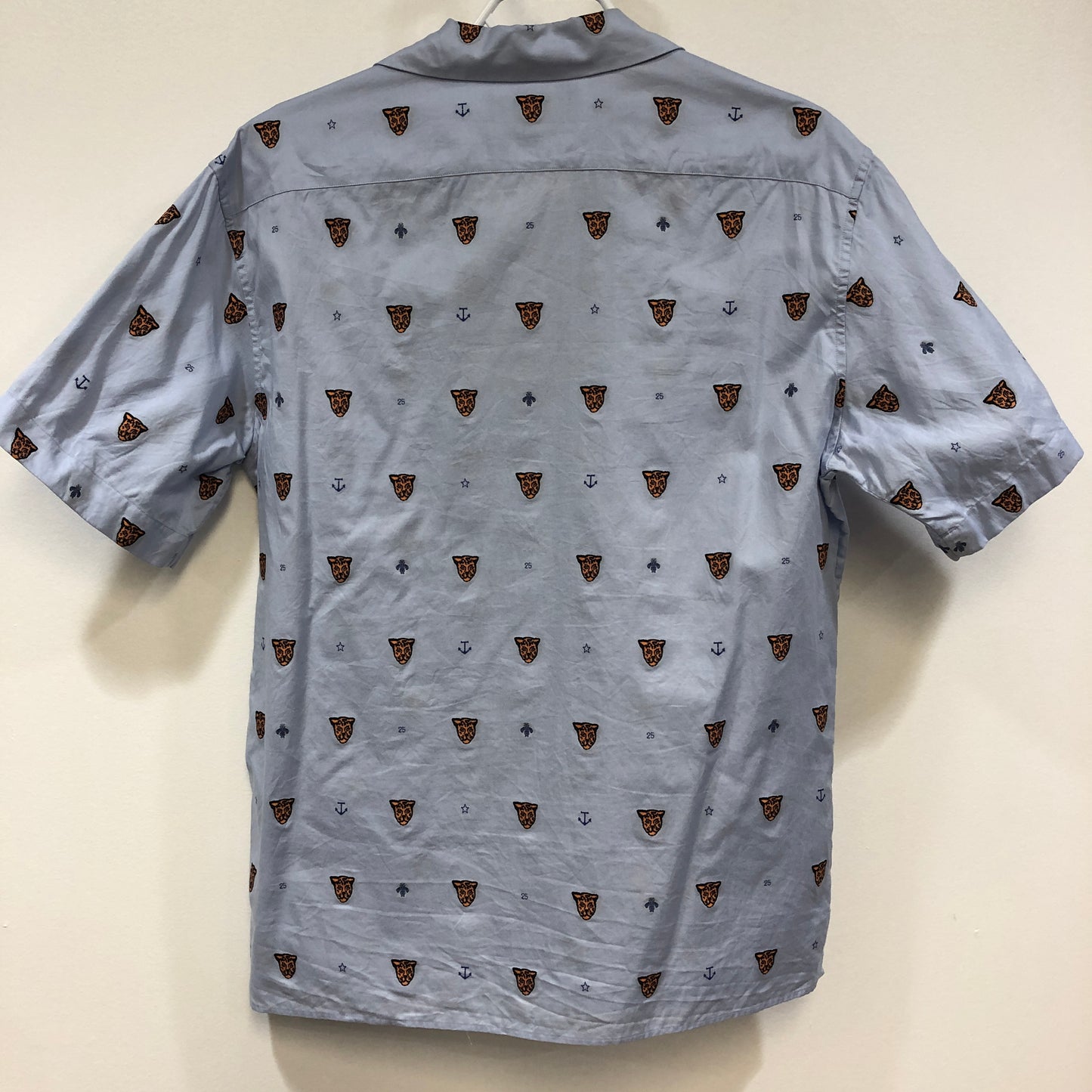Gucci Tiger Head Print Bowling Shirt Size 48 Light Lavender