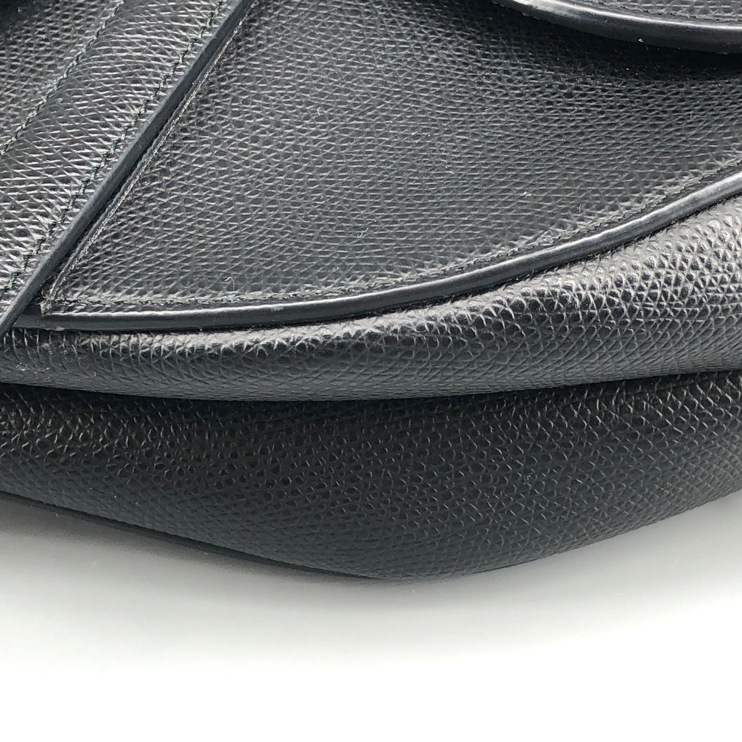 Christian Dior Saddle Medium Grained Calfskin Shoulder Bag  Black + Extra Strap