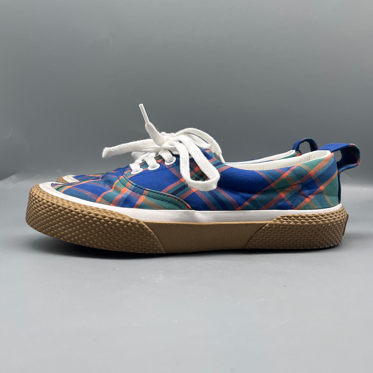 Celine Multi-color Plaid Canvas Women Low Top Sneakers Size 36