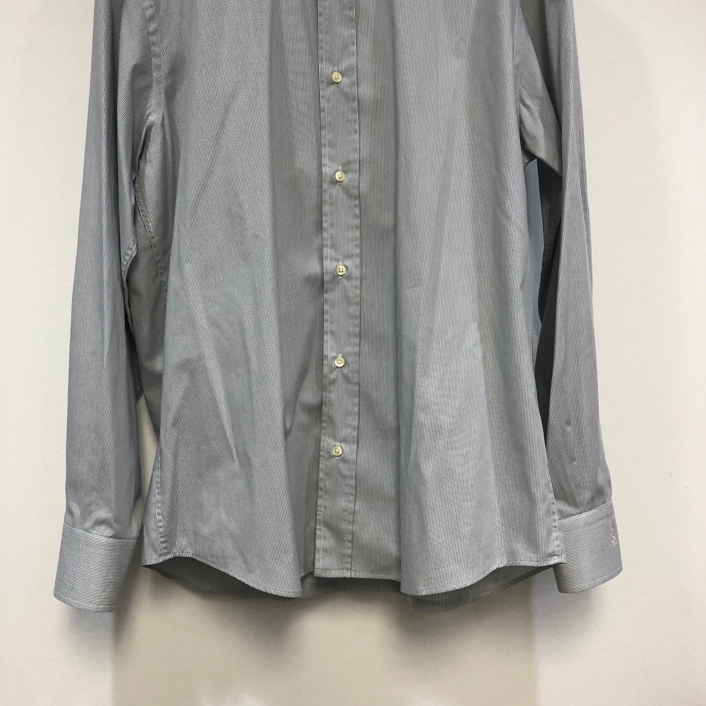 Saint Laurent Light Grey Striped Cotton Button-Down Shirt