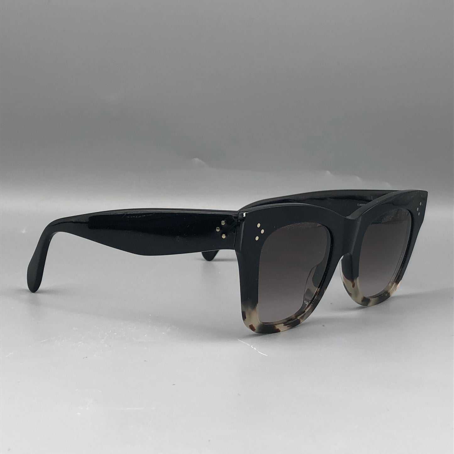 Celine Two-Tone Square Cat Eye Sunglasses 150mm Black Tortoise