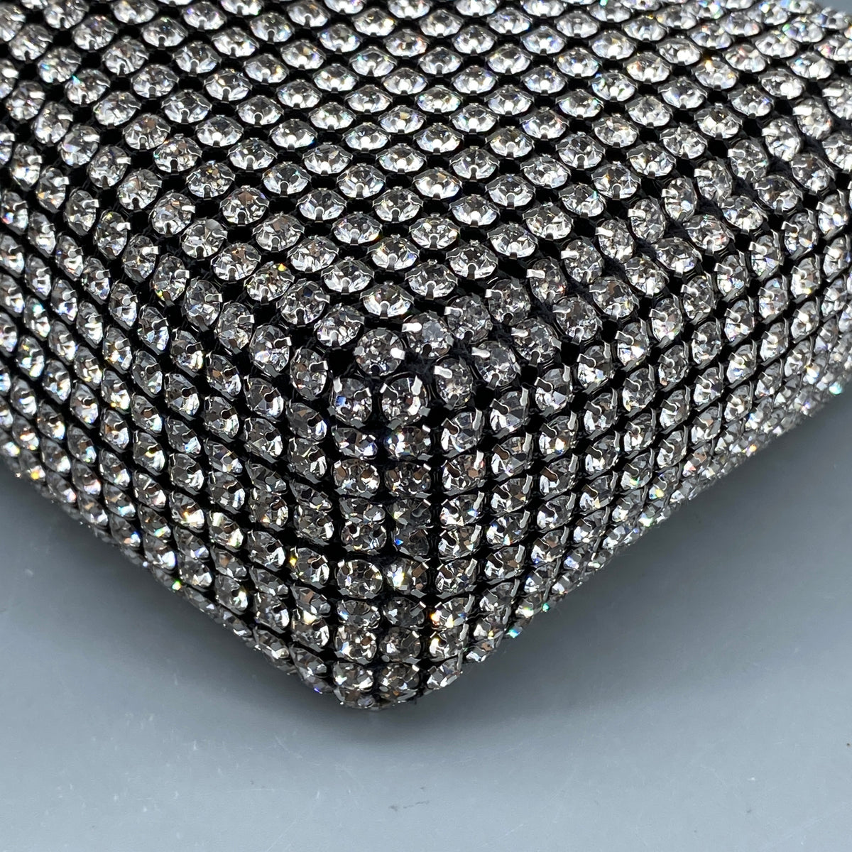 Alexander Wang Mesh Crystal Rhinestone Mini Heiress Pouch Black Silver