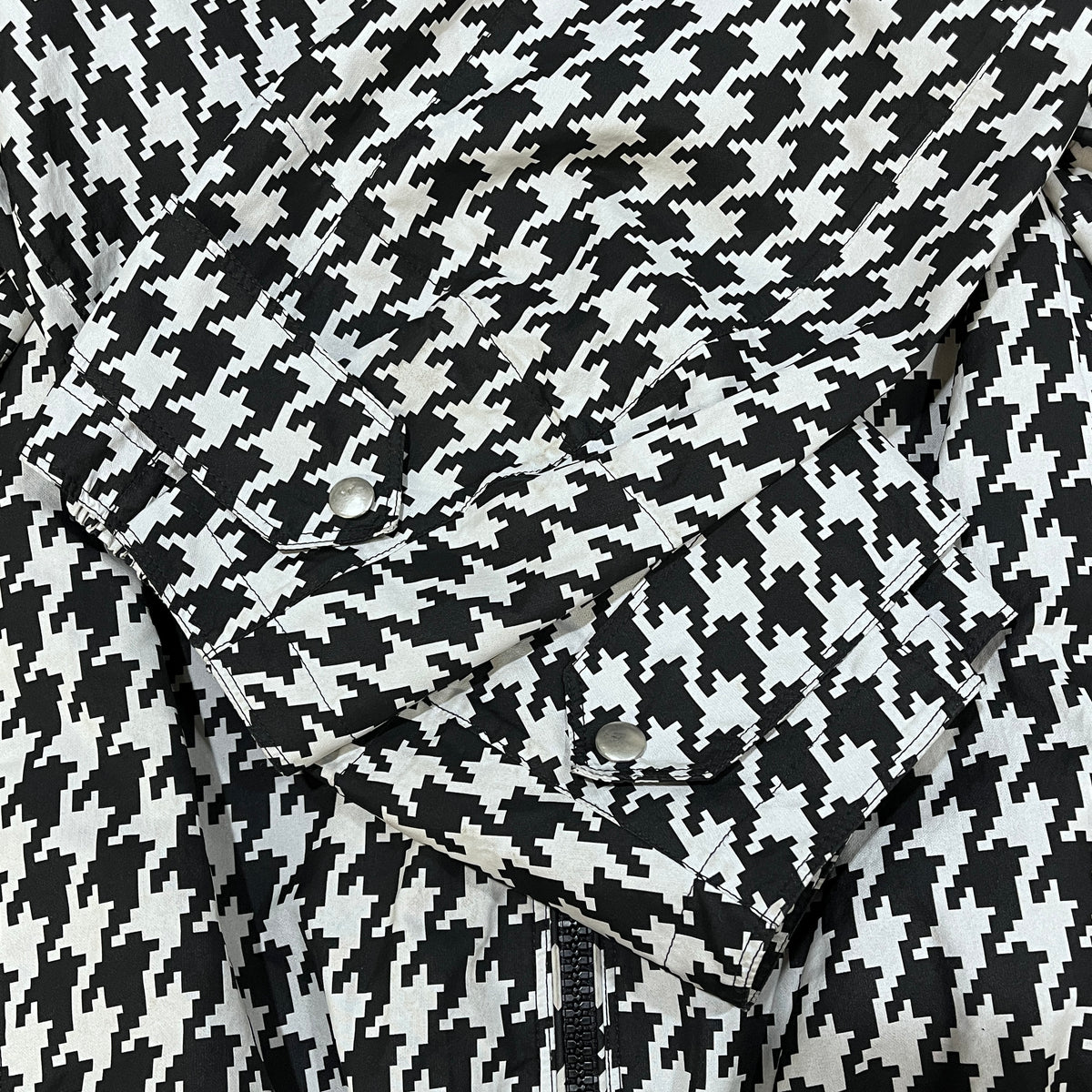 Christian Dior Black & white Houndstooth Zip Hooded Top Size XS