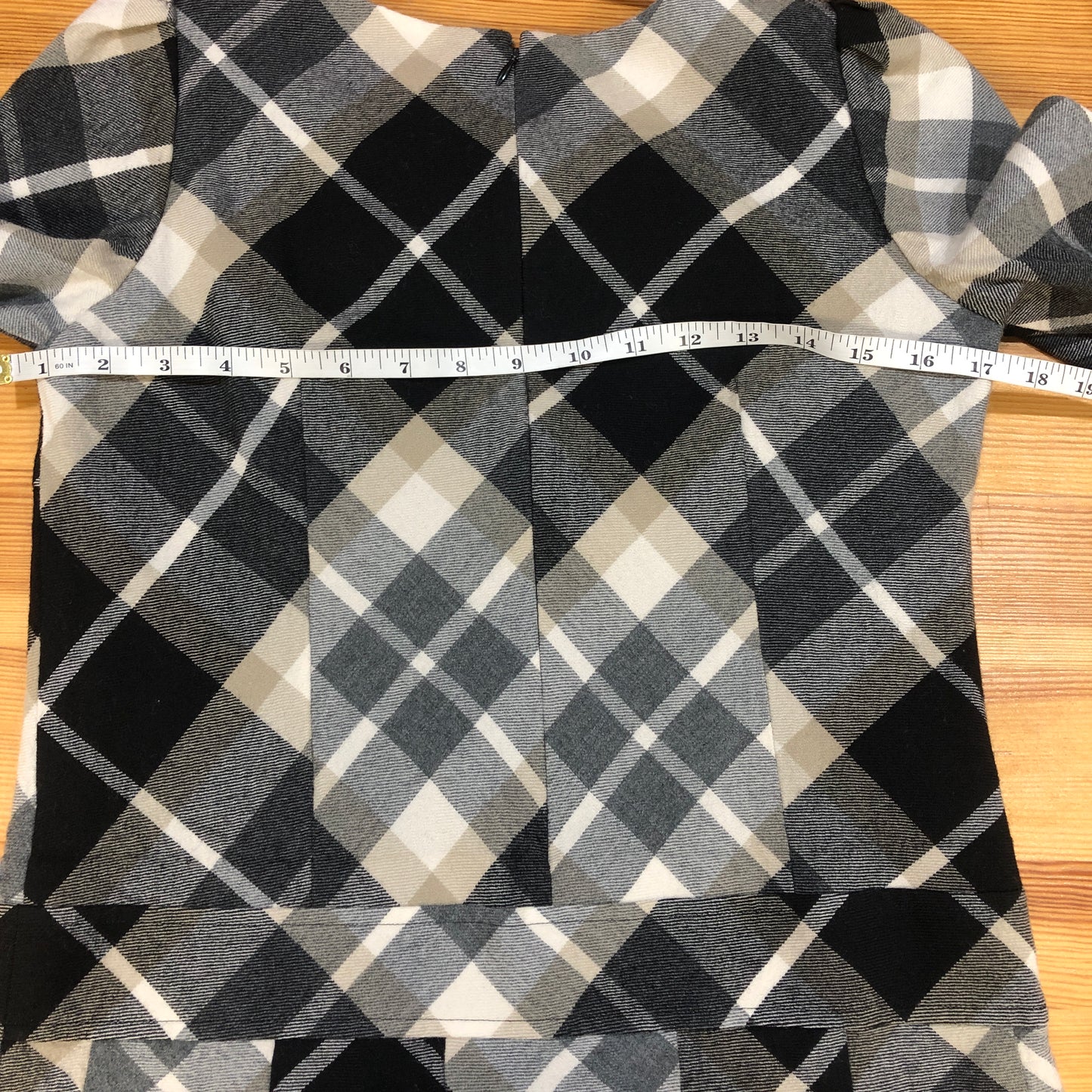 Burberry Blue Label Check Flared Mini Dress Size 38 Black/White/Grey