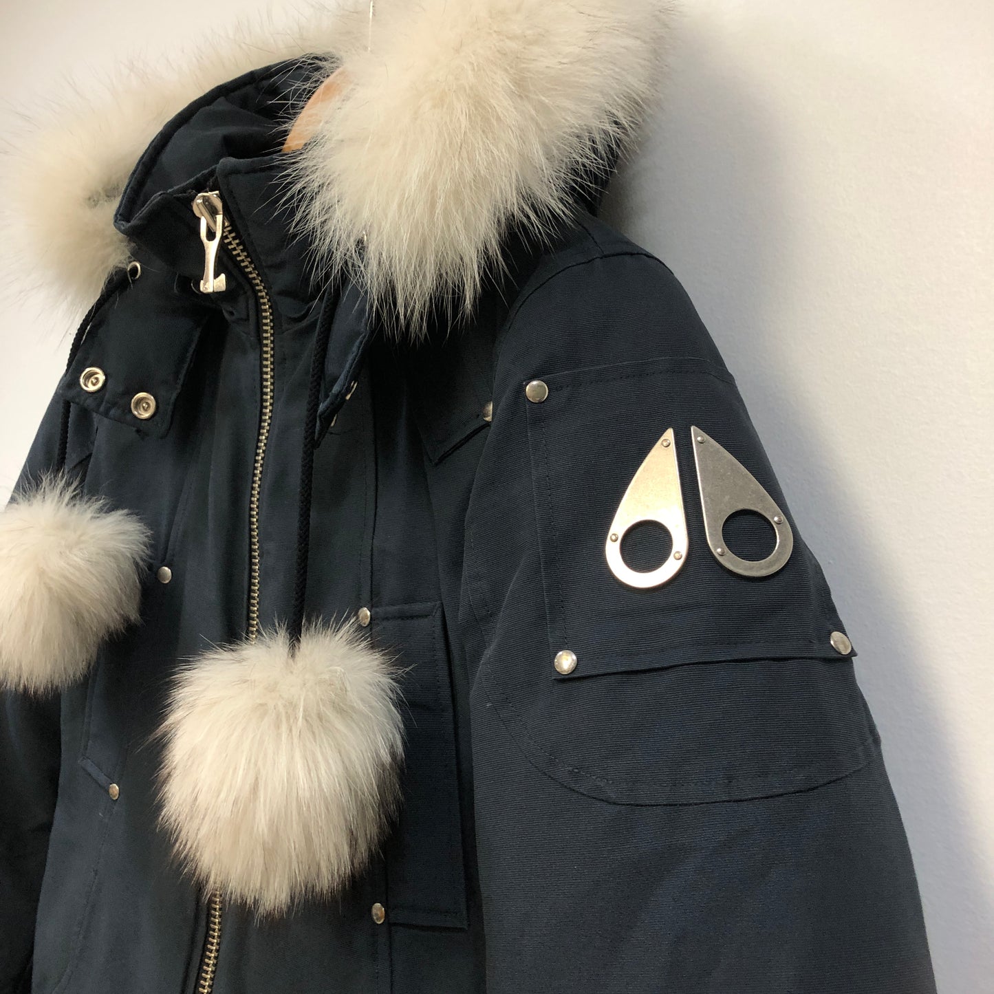Moose Knuckles Navy Blue Parka Jacket Size M