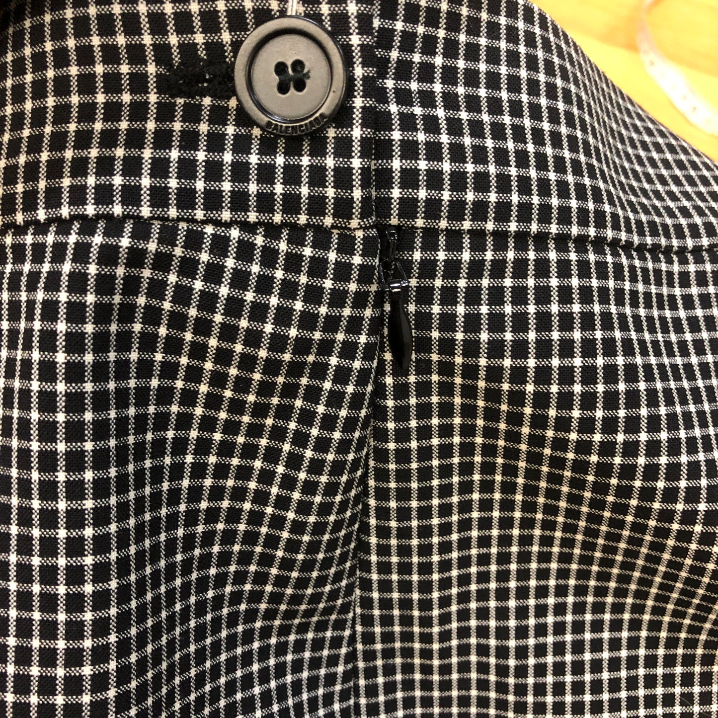 Balenciaga Checkered Tailored Trousers Size 38 White/Black