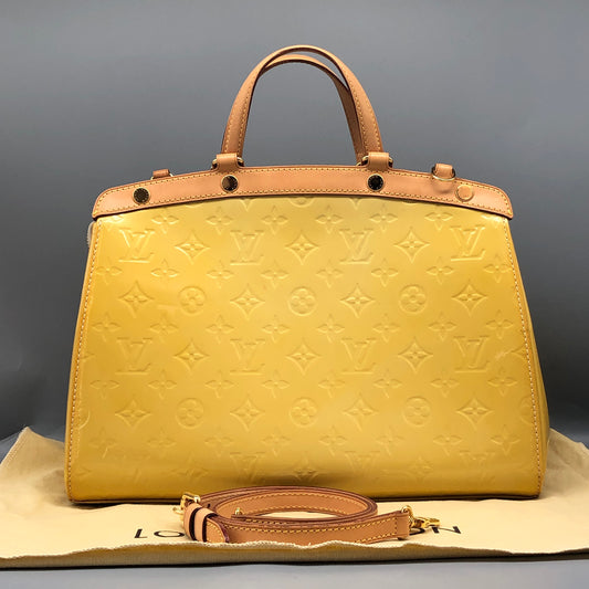 Louis Vuitton Monogram Vernis Brea Patent Leather Yellow Bag