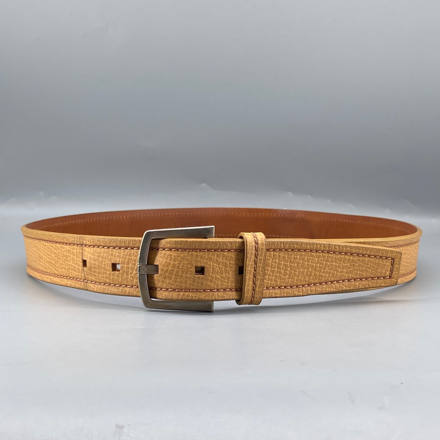 Loewe Tan Grained Leather Pin Buckle Belt 95cm
