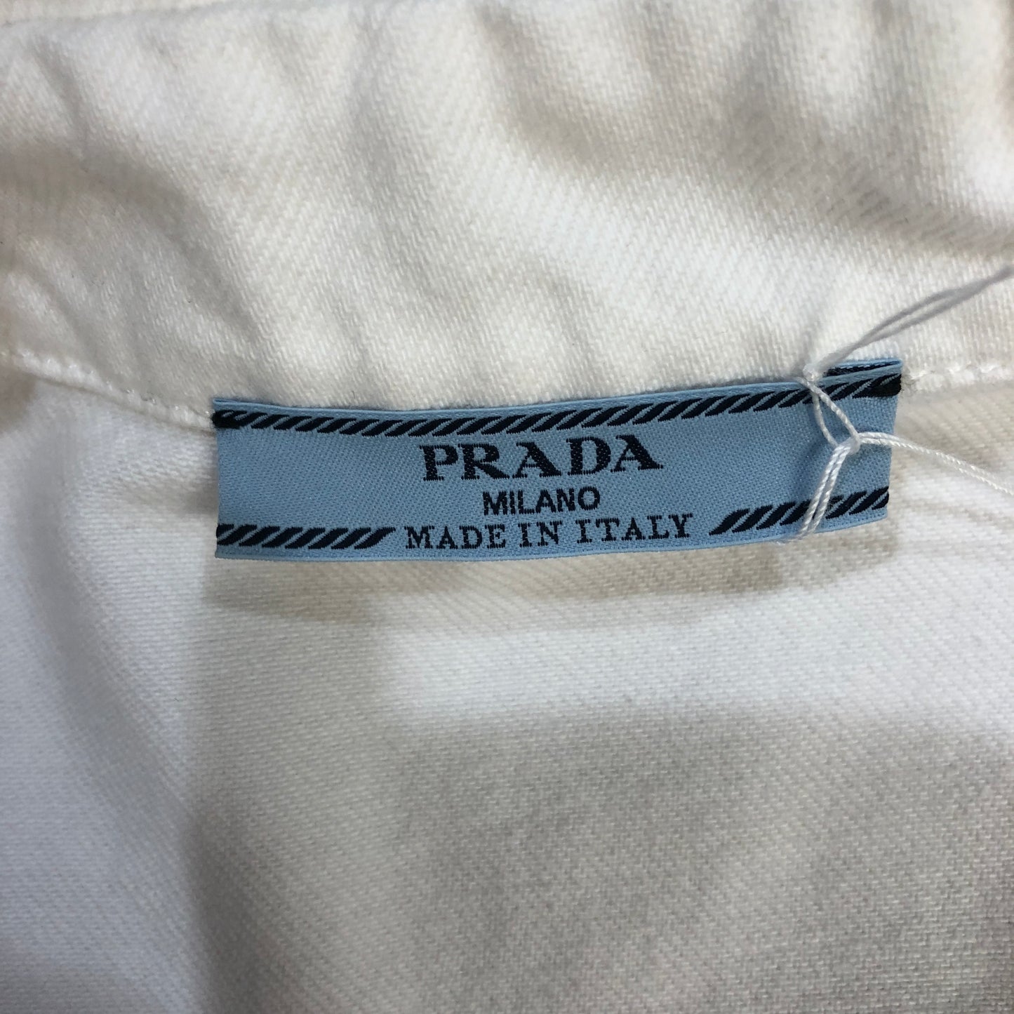 Prada White Short-Sleeve Cotton Shirt Size 36