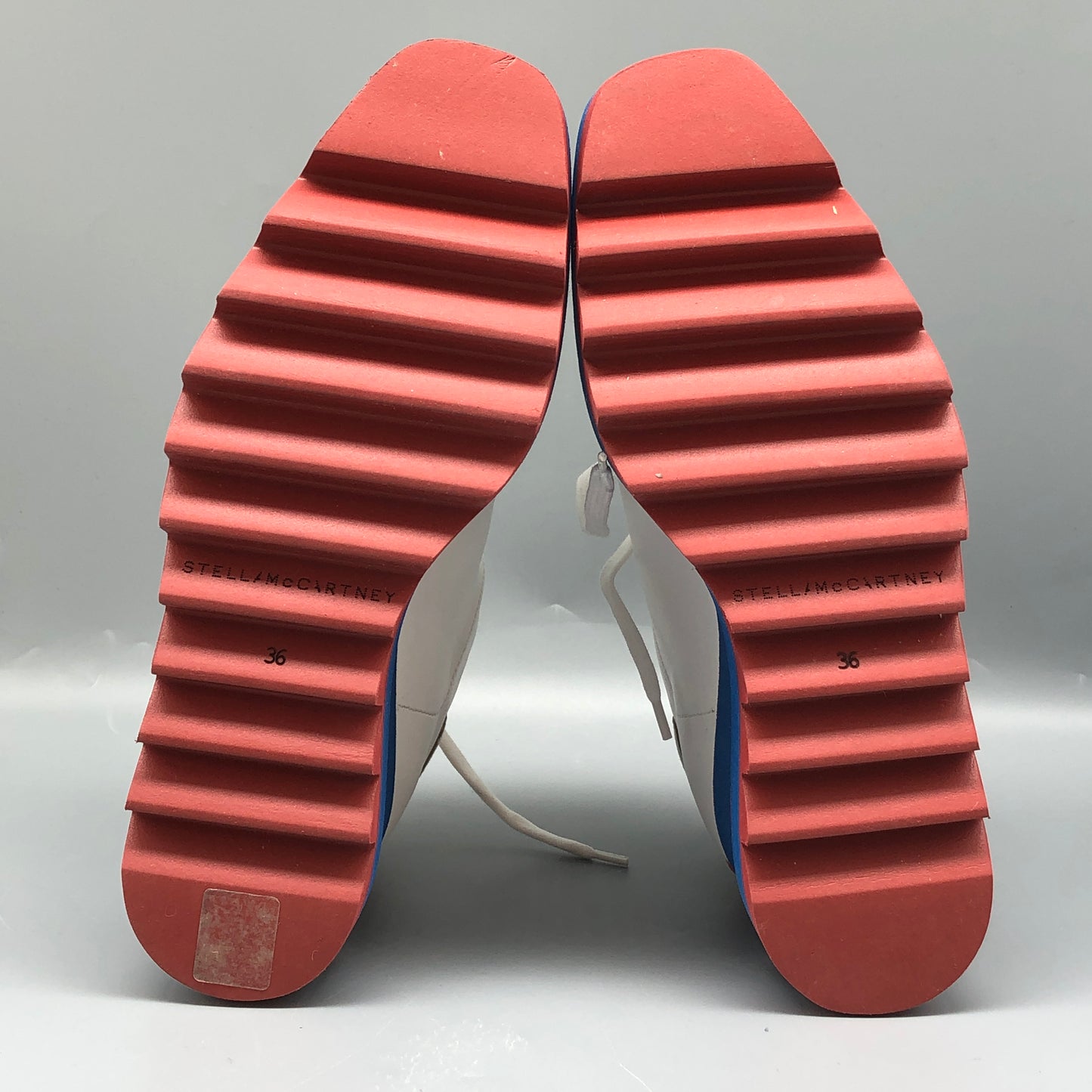 Stella McCartney White/Blue/Red Platform Sneakers Women's Shoes Size 36