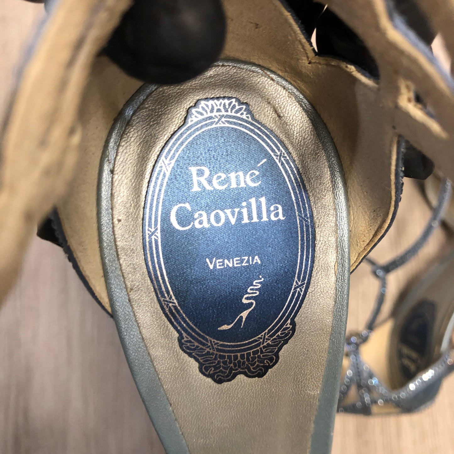 Rene Caovilla Crystal-Embellished Pointed Toe Heels 39.5 Blue