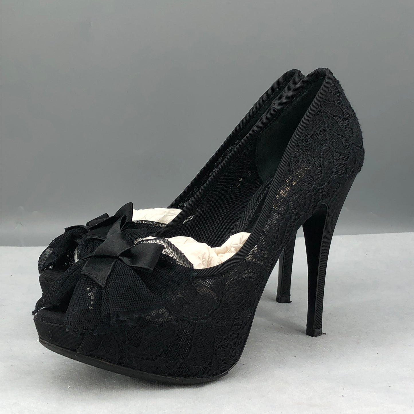 Dolce & Gabbana Lace Platform Peep-Toe Pumps Black Women’s Size 36.5