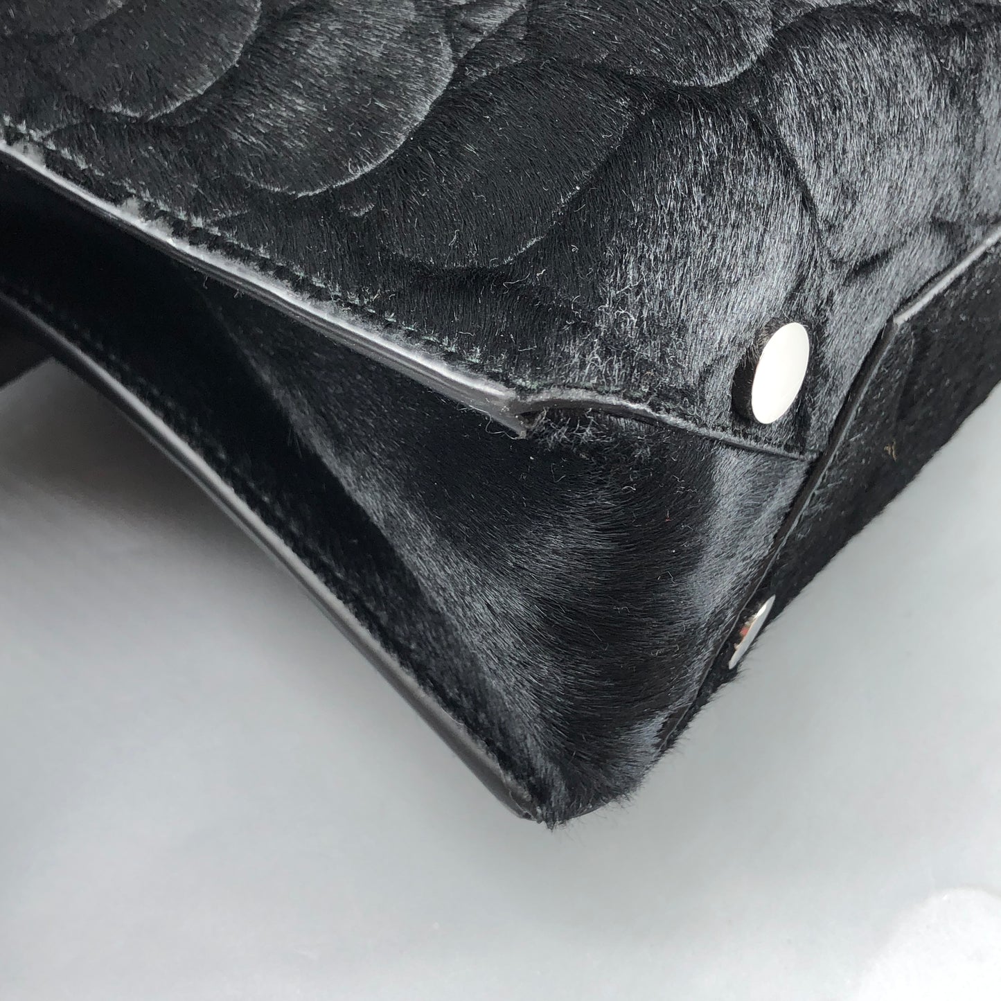 Balenciaga Black Cable Shopper tote Croc-Embossed Metal Top Handle