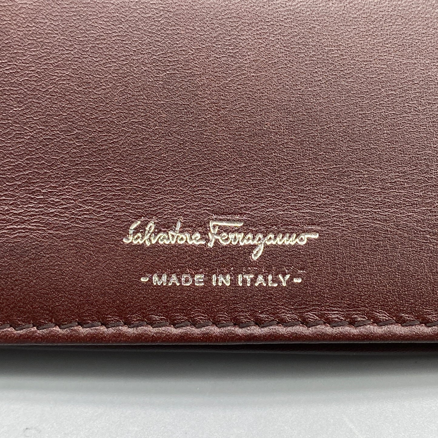 Ferragamo Deep Brown Smooth Leather Bi-fold Short Wallet