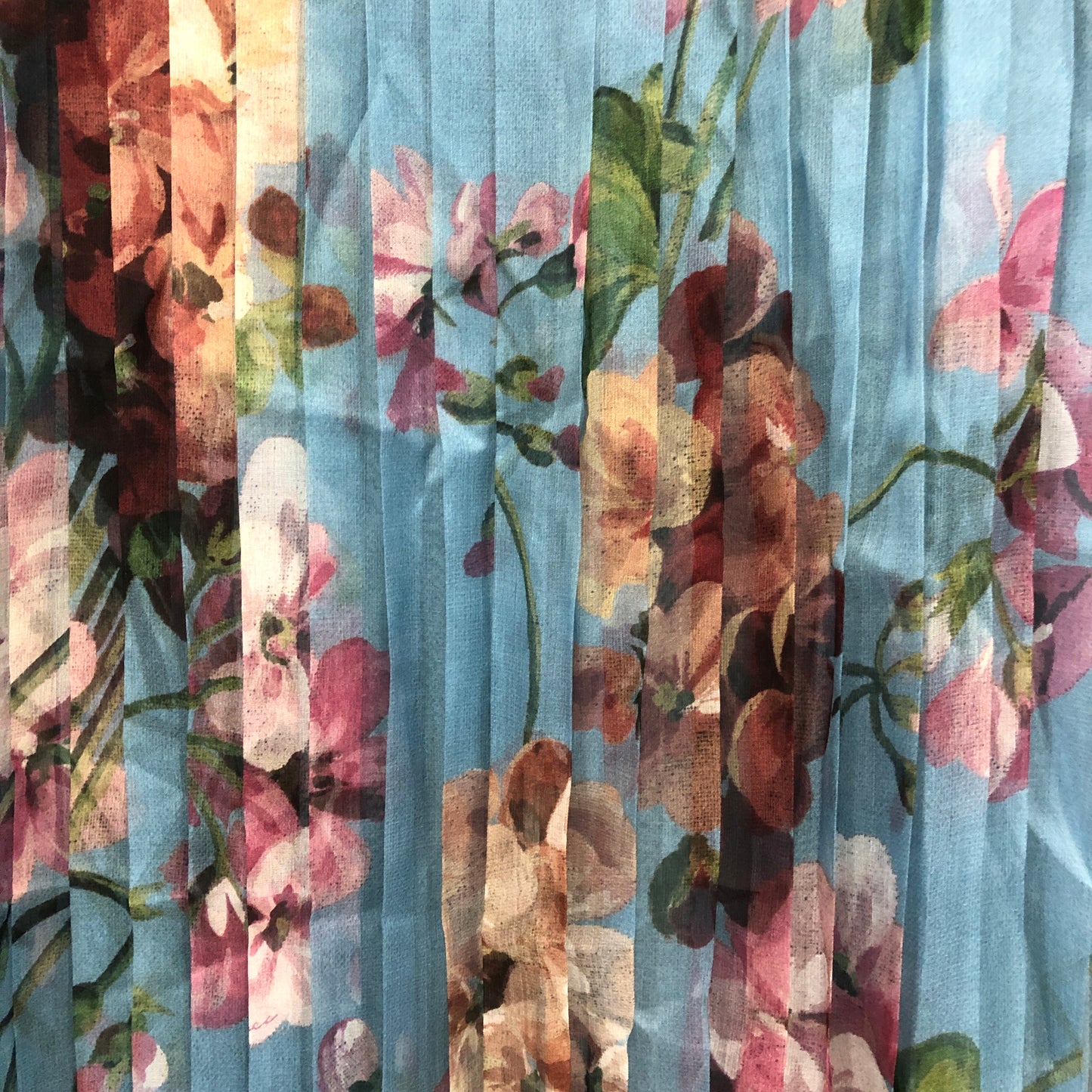 Gucci Blue Floral Print Two-Layer Slip Dress Size 38
